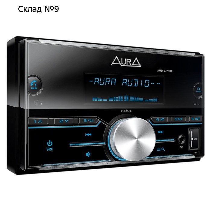 Автомагнитола Aura AMD-772DSP мультицвет 2DIN