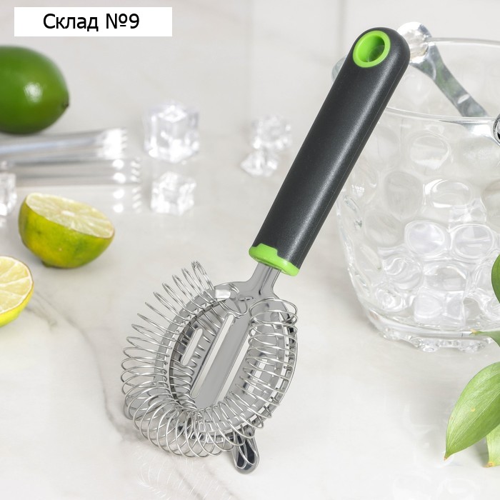 Стрейнер Доляна Lime, 21,3×9,2×2 см, цвет чёрно-зелёный