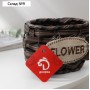Кашпо для цветов плетёное Доляна FLOWER, 13×9,5×9 см, цвет тёмно-коричневый