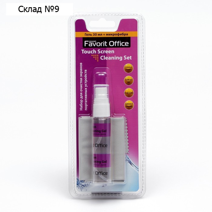 Набор Favorit Office Touch Screen Cleaning Set, для очистки портативных устройств, гель, 30 мл + микрофибра