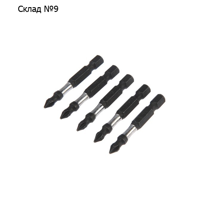 Биты ударные NEO 09-575, PH1 x 50 мм, 1/4", S2, система поглощения крутящего момента, 5 шт.