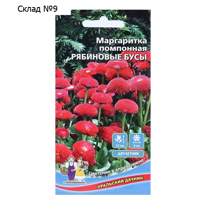 Семена цветов Маргаритка "Рябиновые бусы", 0,03 г