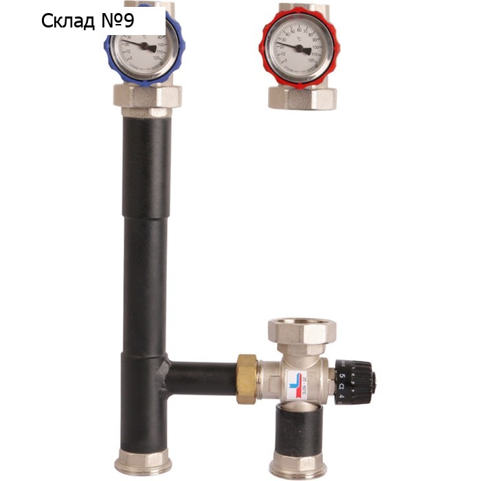 Насосная группа ROMMER RDG-0002-002503, термост. смесительный клапан 35-60°С 1", без насоса