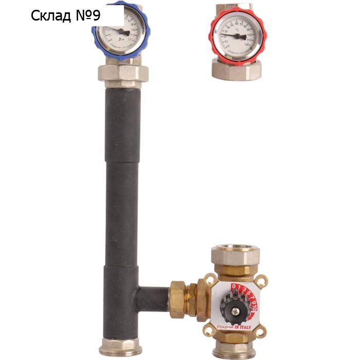 Насосная группа ROMMER RDG-0003-002501, с 3-х ходовым приводным смесителем 1", без насоса