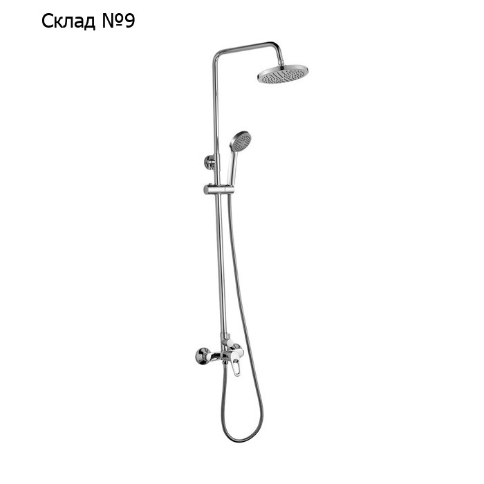 Смеситель для душа DECOROOM DR21070, однорычажный, без излива, лейка, тропический душ, хром   770450