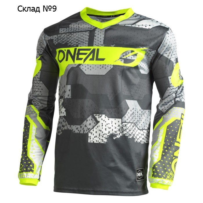 Джерси O'NEAL Element Camo V.22, детская, размер M, серая, жёлтая