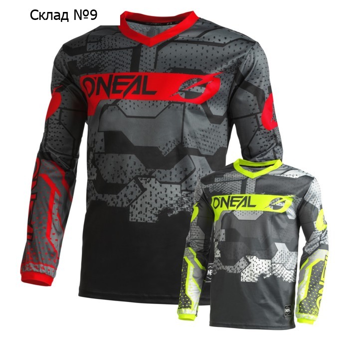 Джерси O'NEAL Element Camo V.22, детская, размер S, чёрная, красная