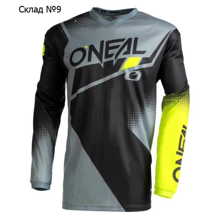 Джерси O'NEAL Element Racewear V.22, мужская, размер L, чёрная, серая