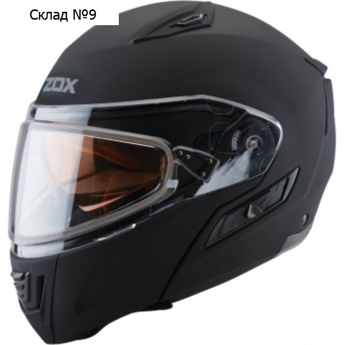 Шлем снегоходный ZOX Condor, стекло с электроподогревом, матовый, размер XXXL, чёрный
