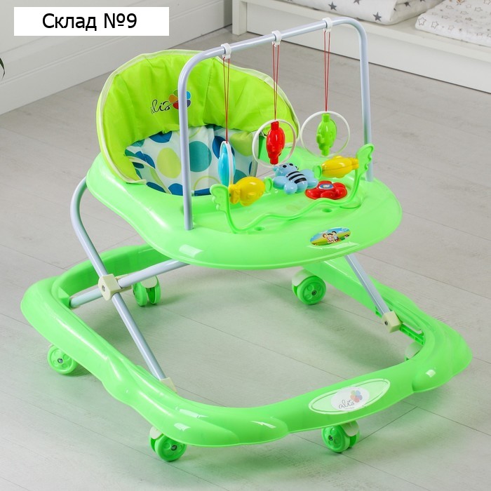 Ходунки «BUGGY», зеленый, 6 колес, муз., свет