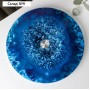 Подставка стеклянная для торта вращающаяся Доляна «Голубой агат», d=32 см, цвет синий