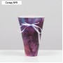 Коробка для цветов круглая на лентах Фиолет 24 × 28 см