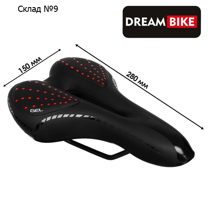Седло Dream Bike, спорт-комфорт, цвет красный