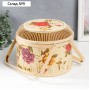 Шкатулка бамбук "Сад с пионами" ажур, с ручками 19х26х26 см