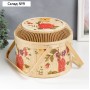 Шкатулка бамбук "Сад с пионами" ажур, с ручками 19х26х26 см