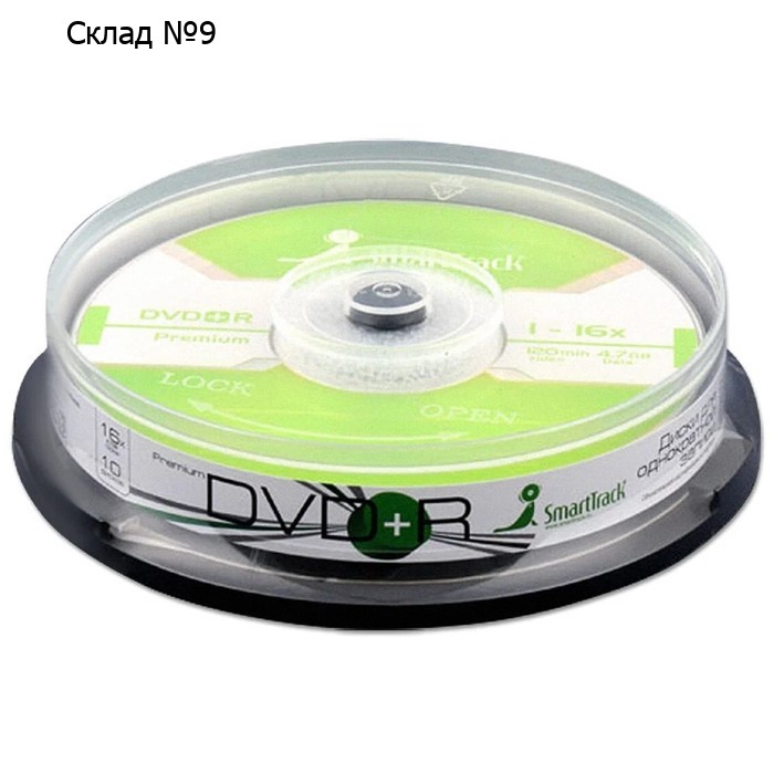 Диск DVD+R SmartTrack, 16х, 4.7 Гб, Cake Box, 10 шт