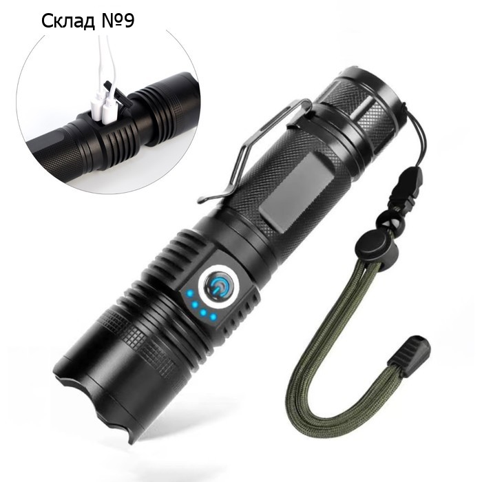 Фонарь аккумуляторный, 10 Вт, 3500 мАч, P70, USB, zoom, 15.5 х 3.9 х 3.2 см
