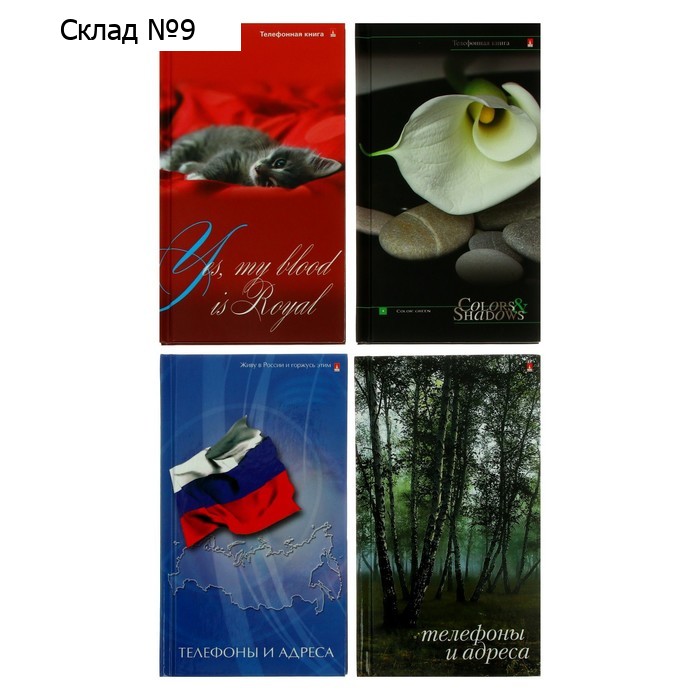 Телефонная книга А6, 64 листа, обложка ламинированный картон, блок 80 г/м2, МИКС