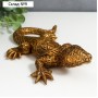 Сувенир полистоун "Золотая ящерка с геометрическими узорами" 5,5х15,5х22 см