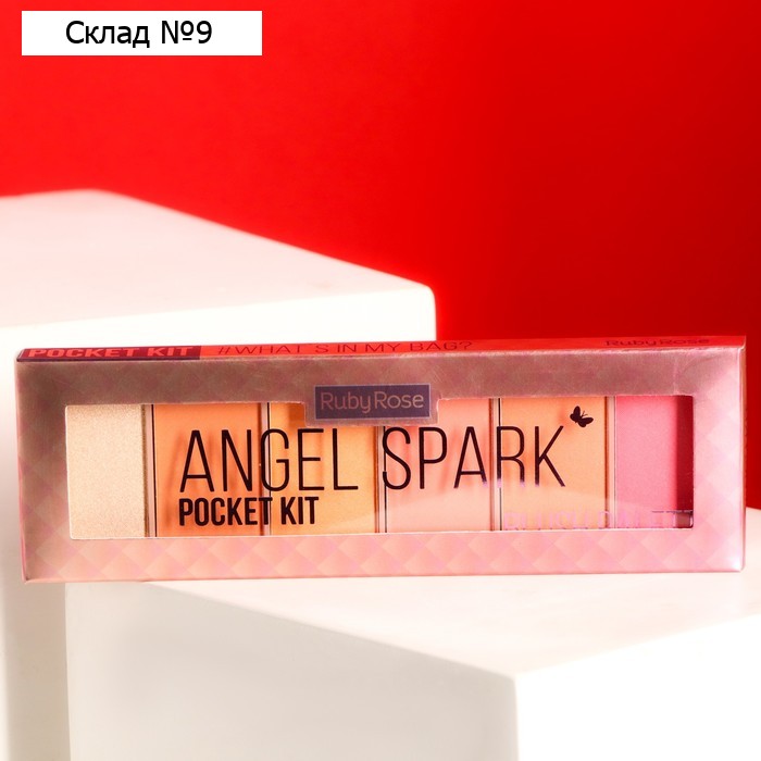 Палетка для макияжа румян и хайлайтер, "Angel Spark", Ruby Rose , 6 оттенков