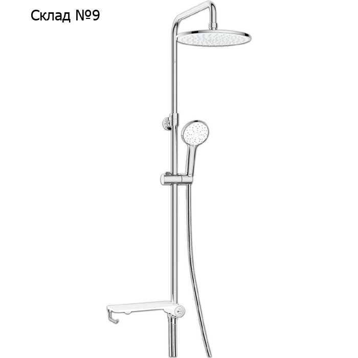 Душевая система Lemark LM8810C, тропический душ, лейка, без излива, мыльница, цвет хром