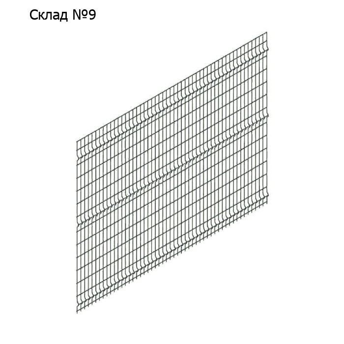 Панельное ограждение, 2.03 × 2.5 м, ячейка 200 × 55 мм, диаметр прута 3.5 мм