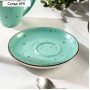 Блюдце фарфоровое кофейное DOTS menta, d=11,5 см, цвет бирюзовый