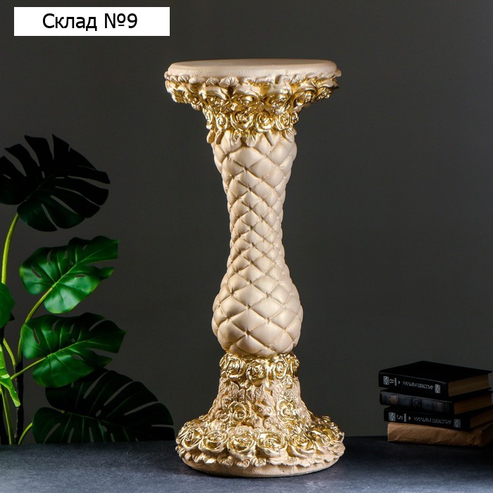 Колонна "Розы" слоновая кость, 85х40х40см