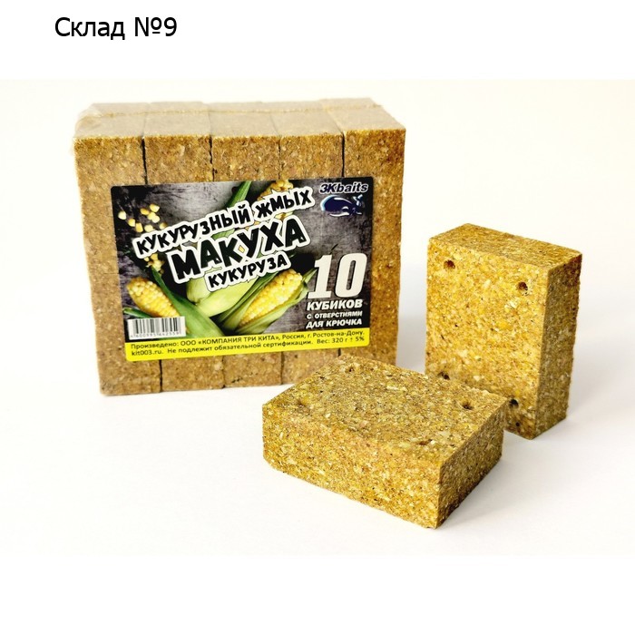 Макуха кукурузных жмых, с отверстием, вкус кукуруза,10 шт, 320 г