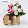 Коробка подарочная шляпная, упаковка, «Flowers», золотая, 12 х 12 см