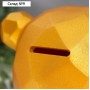 Копилка пластик "Медвежонок с сердцем" золотой 14,5х14х17 см