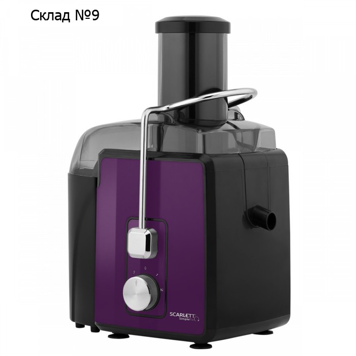 Соковыжималка Scarlett SC-JE50S47, центробежная, 1200 Вт, 0.6/1 л, чёрно-фиолетовая