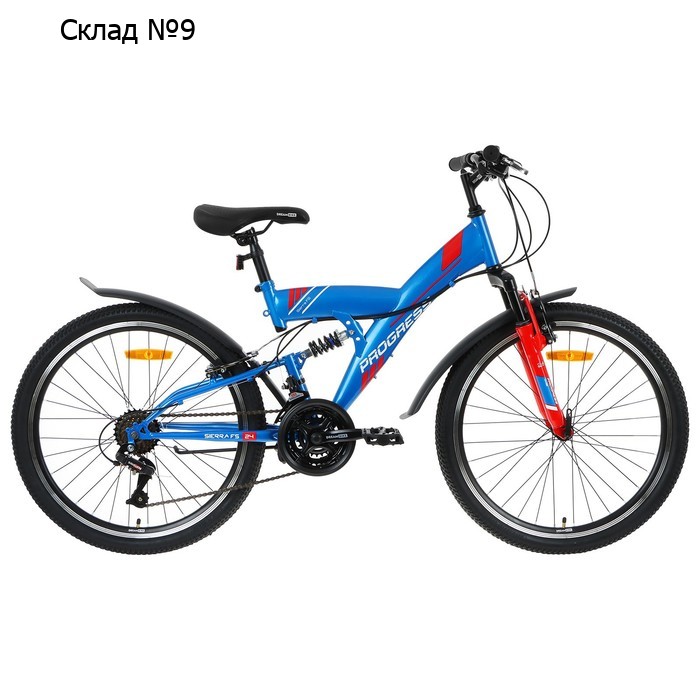 Велосипед 24" PROGRESS Sierra FS RUS, цвет синий, р. 15"