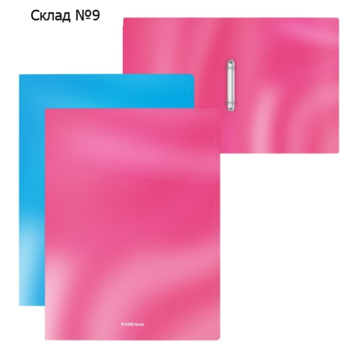 Папка на 2 кольцах А4, ErichKrause Glossy Bubble Gum, 24 мм, 600 мкм, 2 вида, ароматизированная, МИКС