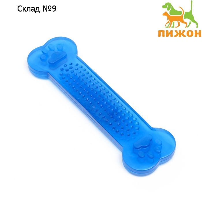 Игрушка резиновая жевательная "Собачий деликатес", 14 см, синяя
