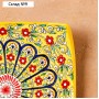 Ляган Риштанская Керамика "Цветы", 25,5 см, квадратный, жёлтый