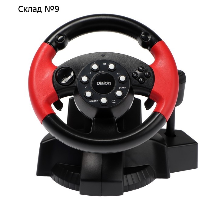 Руль Dialog GW-125VR E-Racer, проводной, вибрация, для PC, 2 педали, пычаг ПП, USB