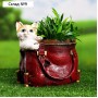 Фигурное кашпо "Котенок в сумке" 18х15х17см
