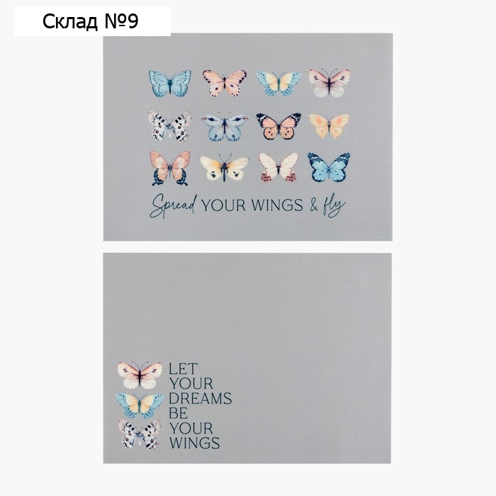 Набор салфеток на стол 2 шт. Доляна "You Wings" ПВХ 40*29см