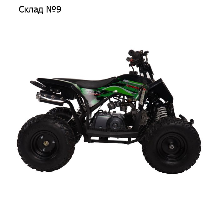 Детский квадроцикл бензиновый MOTAX GEKKON 90cc 1+1 (реверс), чёрно-зелёный