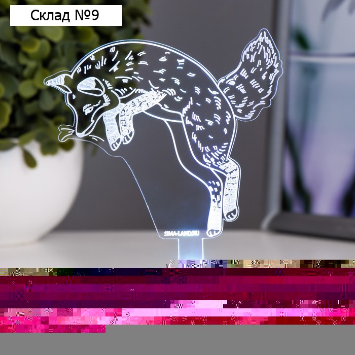 Светильник "Лиса" LED RGB 6 цветов от батареек LR1130, 3шт 10х10,5 см RISALUX