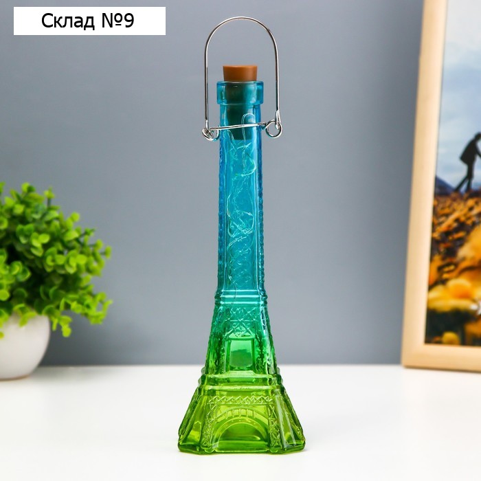 Фигурка светящаяся RISALUX «Эйфелева башня», LED-ночник, от батареек 3×LR44, 8×8×25 см