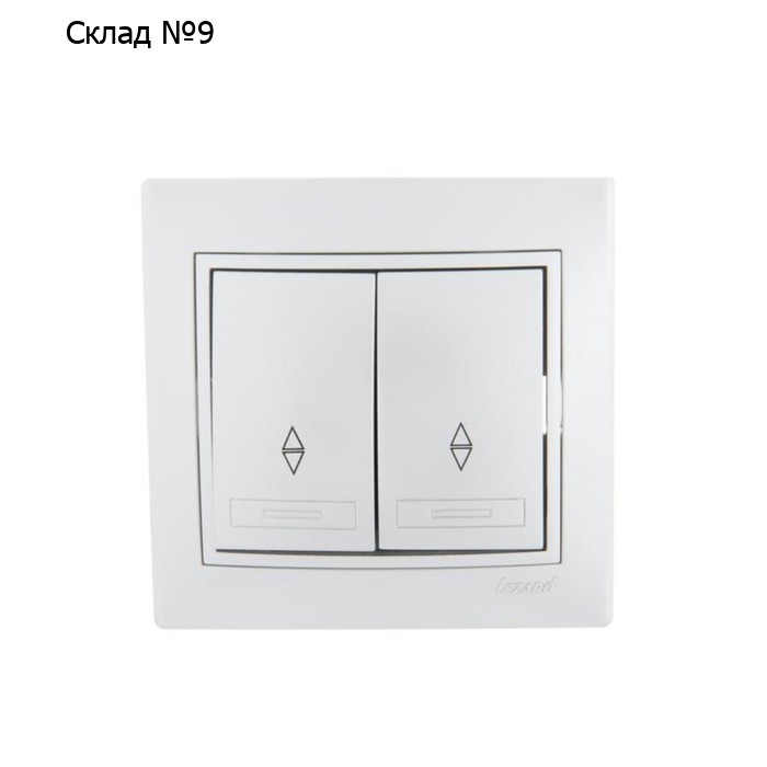 Переключатель проходной LEZARD 701-1010-106 Mira, 2 клавиши, СП, 10А, IP20, металл