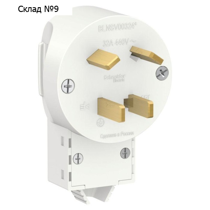 Вилка силовая SchE BLNSV003241 BLANCA, 3P+N, 32А, 400В, цвет белый