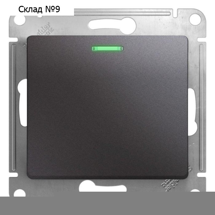 Переключатель проходной SchE GSL001363 Glossa, 1 клавиша, СП, 10А, IP20, графит