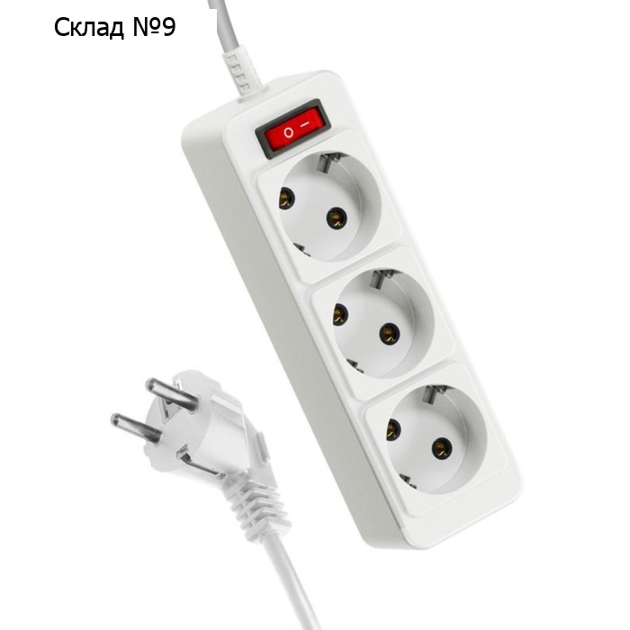 Удлинитель YKsm3m-3g-Z-V(10A)P, 3х3м, 10А, IP20, ПВС 3х0.75