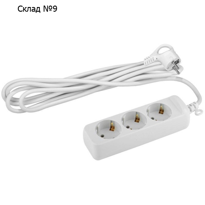 Удлинитель Эра Б0028369, 3х1.5м, 16А, IP20, ПВС 3х1