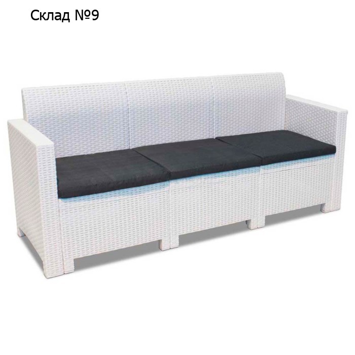 Диван 3-местный NEBRASKA SOFA 3, цвет белый, цвет подушки МИКС