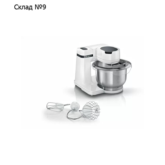 Кухонная машина Bosch MUMS2EW00, 700 Вт, 3.8 л, 4 скорости, 2 насадки, белая