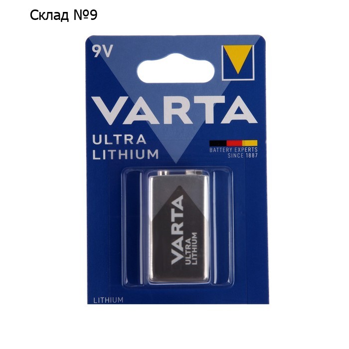 Батарейка литиевая Varta Ultra, 6FR22-1BL, 9В, крона, блистер, 1 шт.